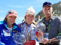 Mikaela Shiffrinová s rodičmi.