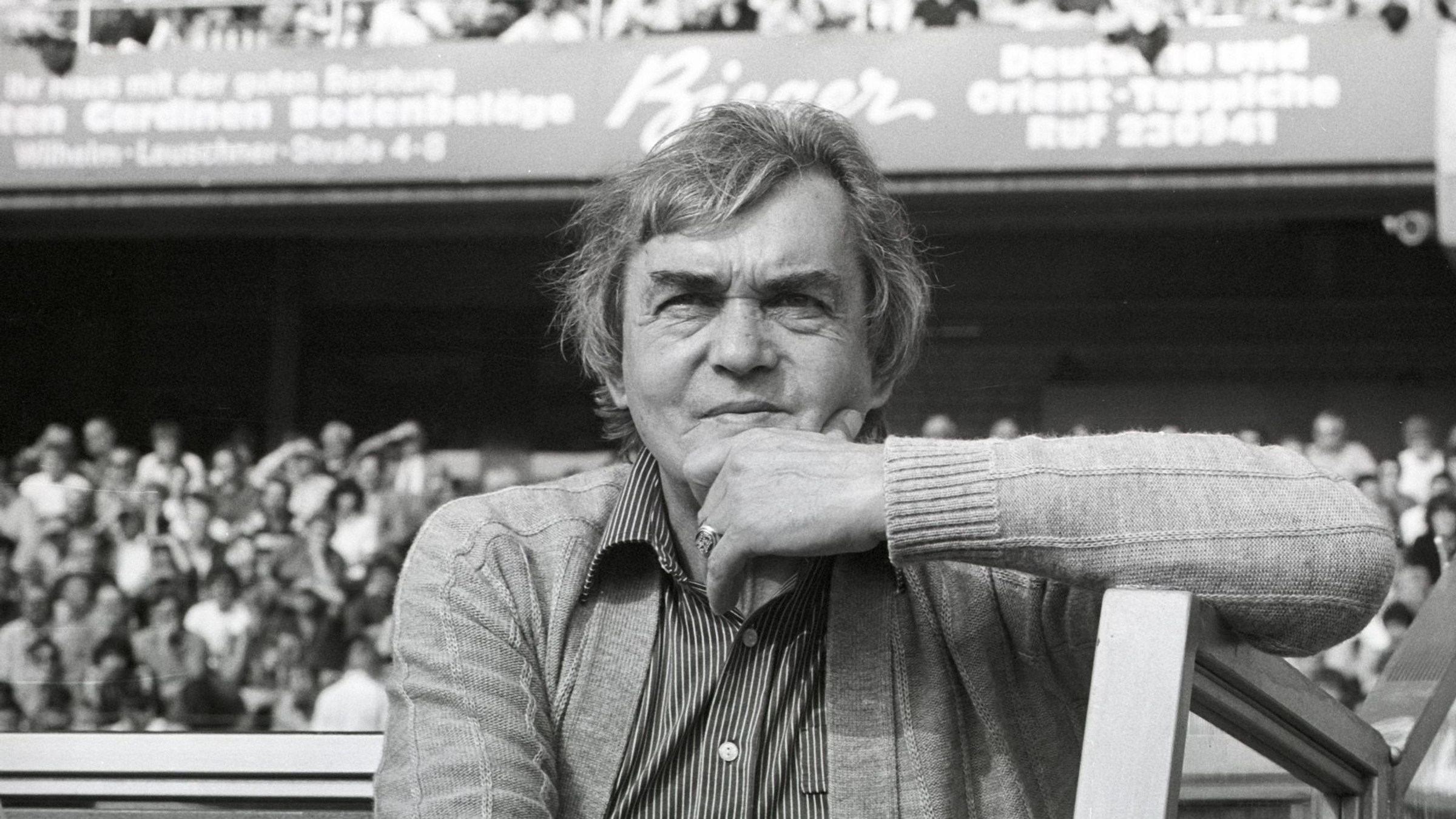 Ernst Happel v roku 1986 ako tréner Hamburgu. 