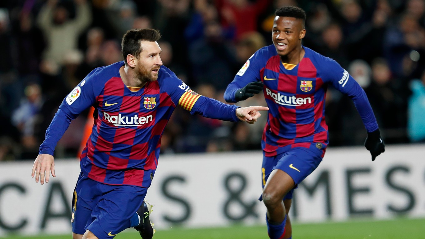 Lionel Messi (vľavo) a Ansu Fati.