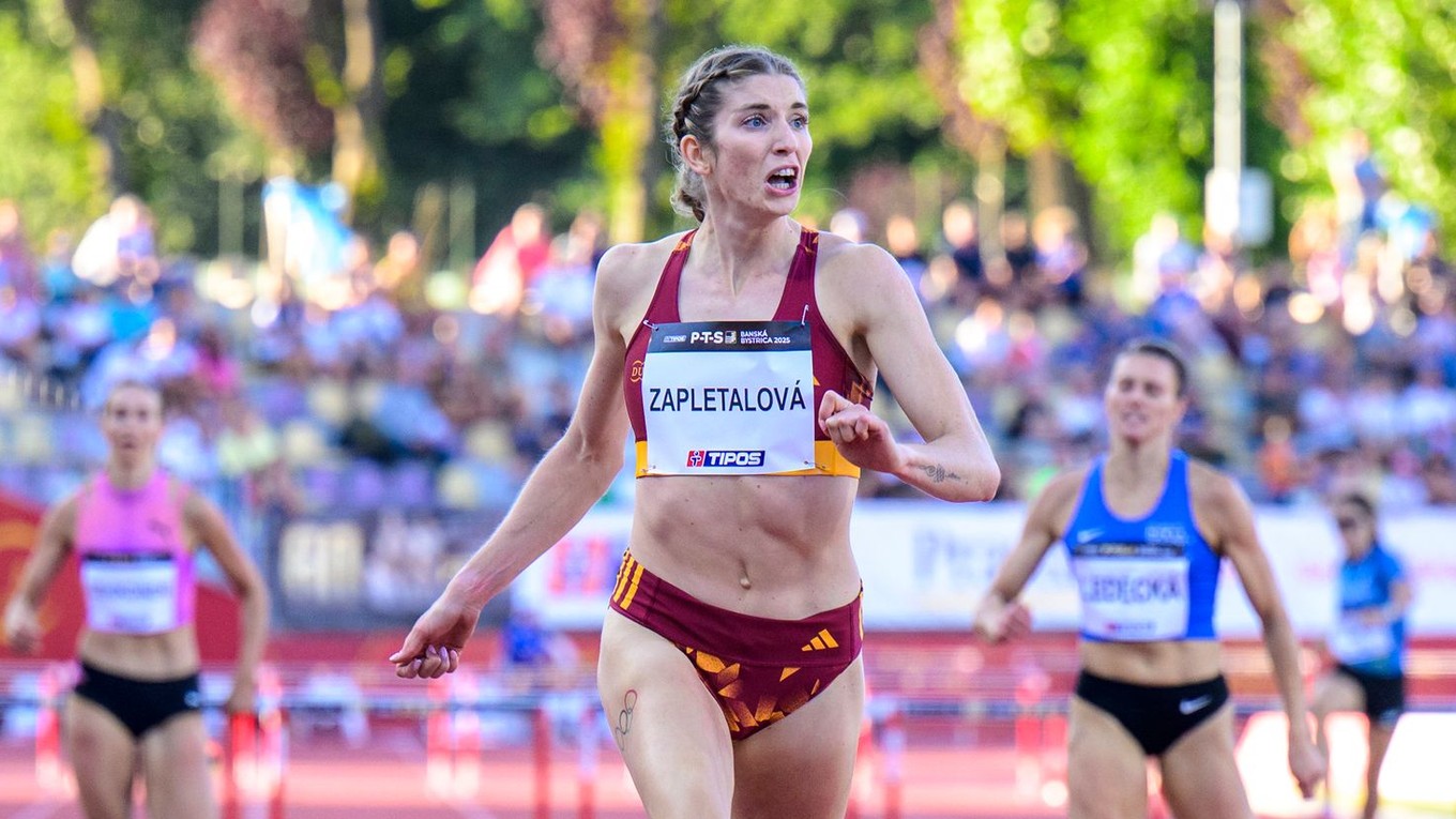 Slovenská atlétka Emma Zapletalová počas mítingu P-T-S v Banskej Bystrici 2025.