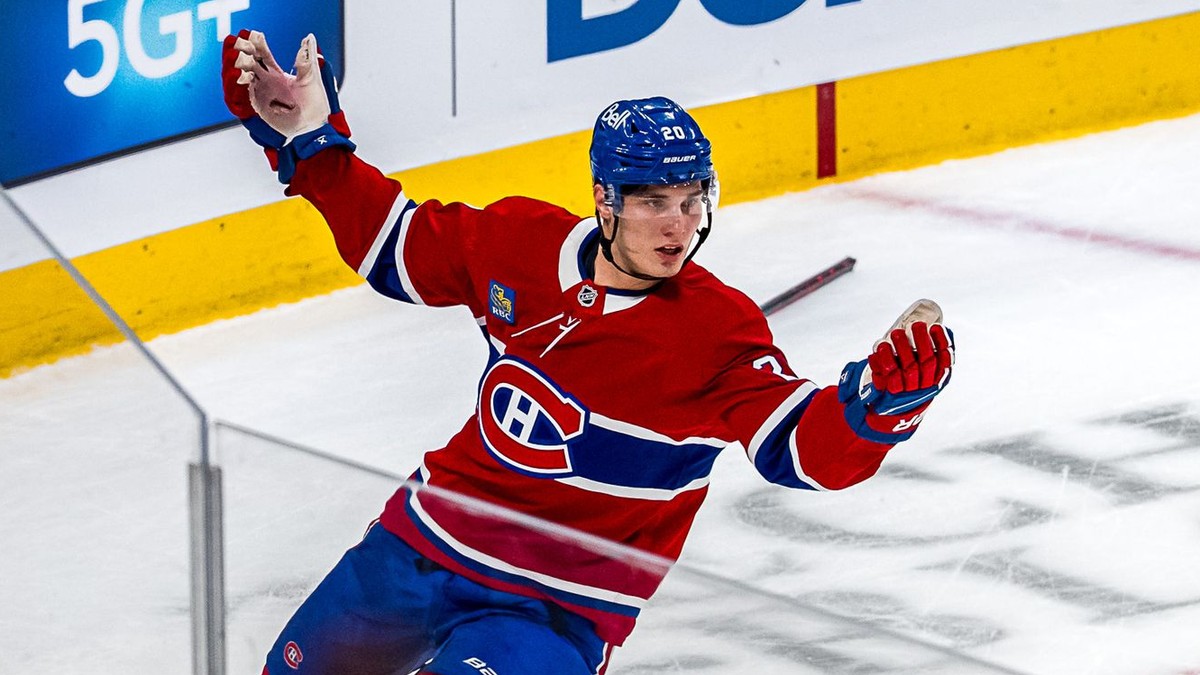 Momentka zo zápasu Montreal Canadies - Florida Panthers. Juraj Slafkovský strelil gól a pridal asistenciu. 