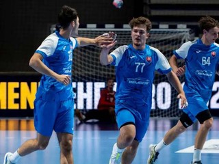 Hádzanári Slovenska počas ME U18 2026.
