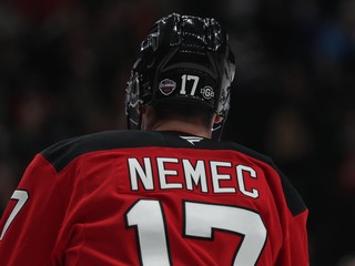 Šimon Nemec pred druhým zápasom  NHL v Prahe Buffalo Sabres - New Jersey Devils.