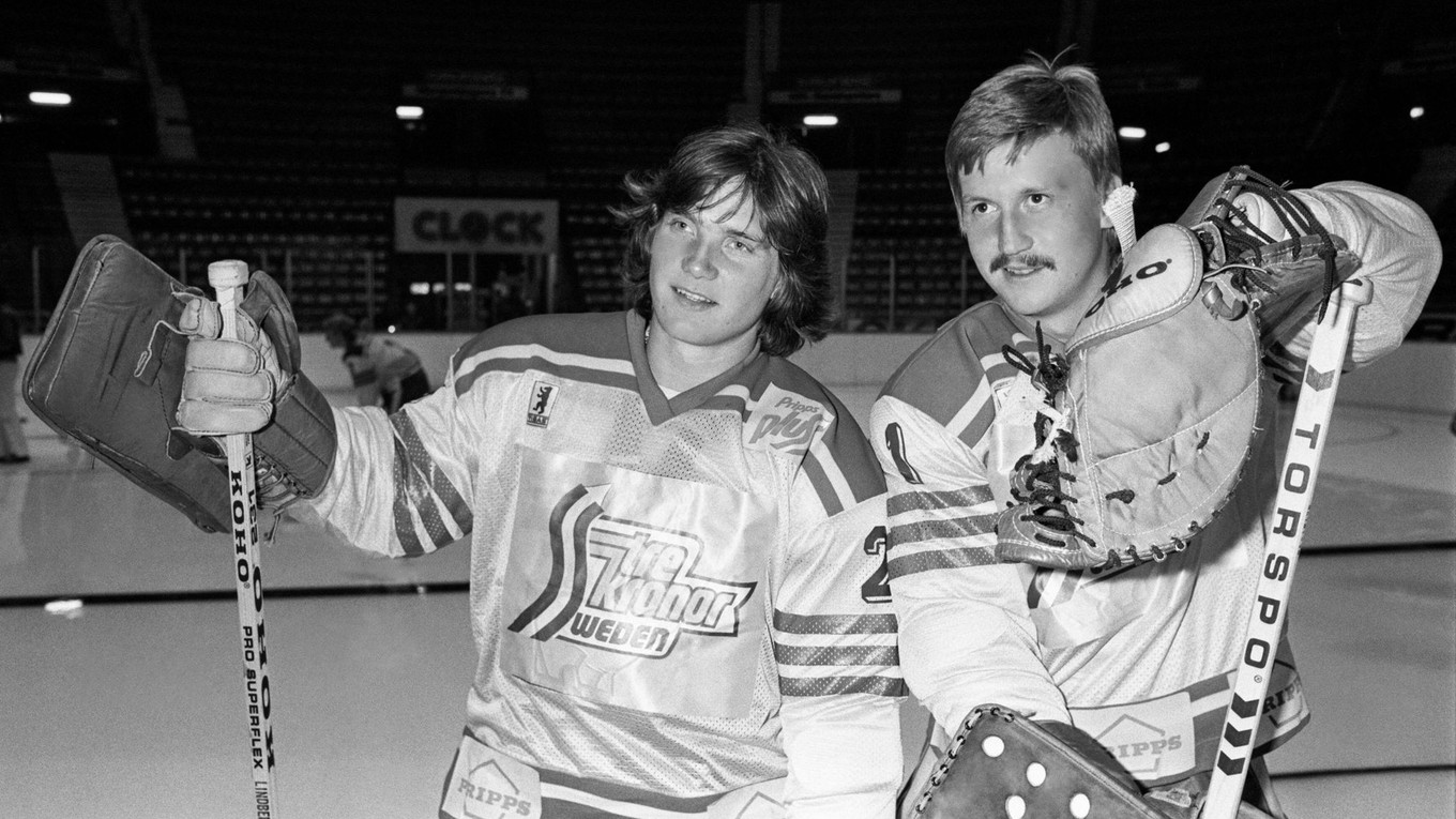 Vľavo Pelle Lindbergh a jeho krajan Peter ¨Pekka¨ Lindmark.