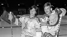 Vľavo Pelle Lindbergh a jeho krajan Peter ¨Pekka¨ Lindmark.