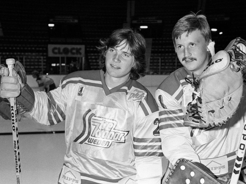Vľavo Pelle Lindbergh a jeho krajan Peter ¨Pekka¨ Lindmark.