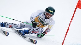 Slovenský lyžiar Andreas Žampa počas obrovského slalomu v Alta Badii 2024.