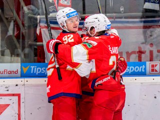 Hokejisti Liptovského Mikuláša sa tešia z gólu