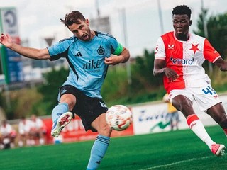 Momentka zo zápasu SK Slavia Praha - ŠK Slovan Bratislava