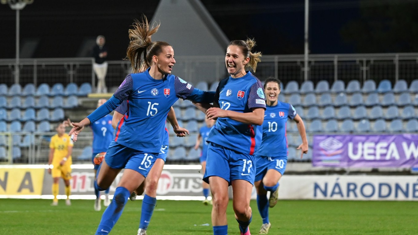 Radosť slovenských futbalistiek.