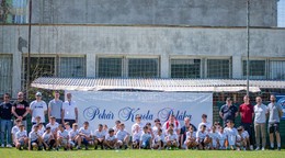 Spoločná fotka detí z Centier pre deti a rodiny po futbalovom festivale v Košiciach