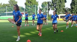 Tréning ženskej futbalovej reprezentácie SR v dejisku kvalifikačného zápasu o postup na ME žien 2025, Ligy B, proti Izraelu, v maďarskom meste Budaörs (15.7.2024).