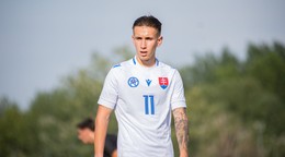 Róbert Petruška v zápase Slovensko U19 – Gruzínsko U19 v Dunajskej Strede (6.9.2024)