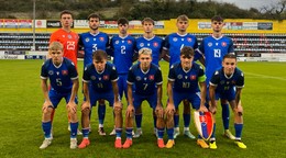 Slovenská futbalová reprezentácia do 19 rokov pred zápasom 1. fázy kvalifikácie ME U19 2025 proti Severnému Macedónsku (Dudelange, 12.10.2024)