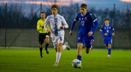 Žan Šešerko, Christián Hamšík v prípravnom zápase Slovensko U15 – Slovinsko U15 v Dunajskej Strede (26.10.2024)