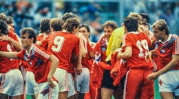 Gólová radosť v zápase ČSFR - USA na MS 1990.