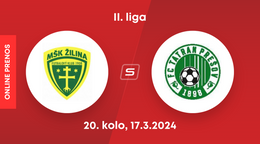 MŠK Žilina B - 1. FC Tatran Prešov: ONLINE prenos zo zápasu 20. kola II. ligy.