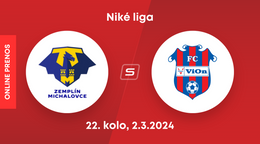MFK Zemplín Michalovce - FC ViOn Zlaté Moravce: ONLINE prenos zo zápasu 22. kola Niké ligy.