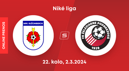 MFK Ružomberok - FK Železiarne Podbrezová: ONLINE prenos zo zápasu 22. kola Niké ligy.