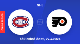 Montreal Canadiens - Philadelphia Flyers: ONLINE prenos zo zápasu základnej časti NHL. Hrá aj Juraj Slafkovský.