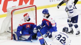 Momentka zo zápasu Slovensko - Fínsko na MS v hokeji do 18 rokov 2024