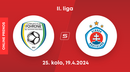FK Pohronie - ŠK Slovan Bratislava U21: ONLINE prenos zo zápasu 25. kola II. ligy.