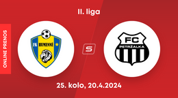 FK Humenné - FC Petržalka: ONLINE prenos zo zápasu 25. kola II. ligy.