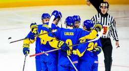 Ukrajinskí hokejisti na turnaji 1-B divízie MS v hokeji 2024.