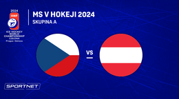 Česko - Rakúsko: ONLINE prenos zo zápasu skupiny A na MS v hokeji 2024 v Česku.