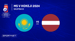 Kazachstan - Lotyšsko: ONLINE prenos zo zápasu skupiny B na MS v hokeji 2024 v Česku.