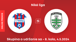 FC ViOn Zlaté Moravce - MFK Skalica: ONLINE prenos zo zápasu 8. kola skupiny o udržanie sa v Niké lige.
