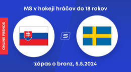 Slovensko U18 - Švédsko U18: ONLINE prenos zo zápasu o bronz na MS v hokeji hráčov do 18 rokov.