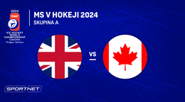 Veľká Británia - Kanada: ONLINE prenos zo zápasu skupiny A na MS v hokeji 2024 v Česku.