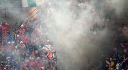 Fanúšikovia Albánska počas zápasu s Talianskom na EURO 2024