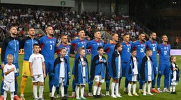 Na snímke futbalisti Slovenska.