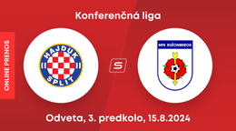 Hajduk Split - MFK Ružomberok: ONLINE prenos z odvetného zápasu 3. predkola Konferenčnej ligy.