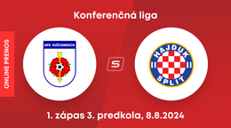 MFK Ružomberok - Hajduk Split: ONLINE prenos z odvetného zápasu 3. predkola Konferenčnej ligy.