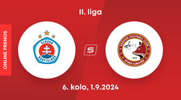 ŠK Slovan Bratislava B - Stará Ľubovňa Redfox FC: ONLINE prenos zo zápasu 6. kola II. ligy.