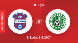 FC ViOn Zlaté Moravce-Vráble - FC Tatran Prešov: ONLINE prenos zo zápasu 3. kola II. ligy.