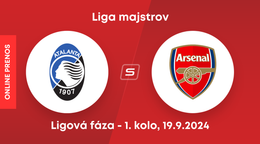 Atalanta Bergamo - Arsenal FC: ONLINE prenos zo zápasu 1. kola ligovej fázy Ligy majstrov.