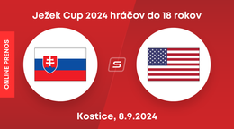 Slovensko U18 - USA U18: ONLINE prenos zo zápasu na turnaji Ježek Cup 2024.