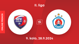 MFK Zvolen - ŠK Slovan Bratislava B: ONLINE prenos zo zápasu 9. kola II. ligy.