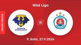 MFK Zemplín Michalovce - ŠK Slovan Bratislava: ONLINE prenos zo zápasu 9. kola Niké ligy.