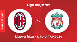 AC Miláno - Liverpool FC: ONLINE prenos zo zápasu 1. kola ligovej fázy Ligy majstrov.