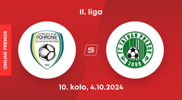 FK Pohronie - FC Tatran Prešov: ONLINE prenos zo zápasu 10. kola II. ligy.