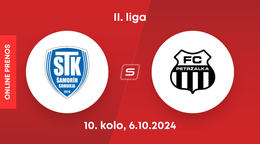 FC ŠTK 1914 Šamorín - FC Petržalka: ONLINE prenos zo zápasu 10. kola II. ligy.