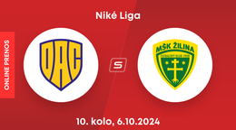 FC DAC 1904 Dunajská Streda - MŠK Žilina: ONLINE prenos zo zápasu 10. kola Niké ligy.