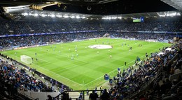 Zaplnený štadión ŠK Slovan Bratislava pred zápasom Slovan Bratislava - Manchester City v 2. kole ligovej fázy Ligy majstrov.