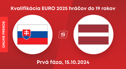 Slovensko U19 - Lotyšsko U19: Online prenos z kvalifikácie EURO 2025 hráčov do 19 rokov.