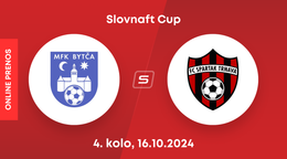 MFK Bytča - FC Spartak Trnava dnes: ONLINE prenos zo zápasu Slovnaft Cupu.